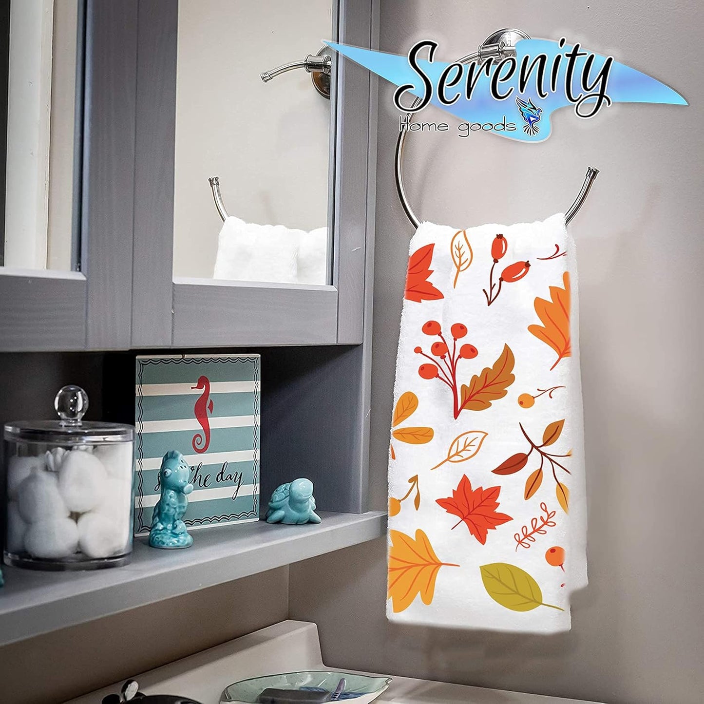 Fall Decor | Fall Decorations Kitchen Towels | Fall Hand Towels for Bathroom | Pumpkin Decor | Autumn Table Decorations | Harvest Thanksgiving Halloween Gnomes