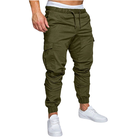 Edvintorg Mens Fashion Joggers Sports Pants Casual Cotton Cargo Pants Gym Sweatpants Trousers Mens Long Pants with Pocket on Clearance