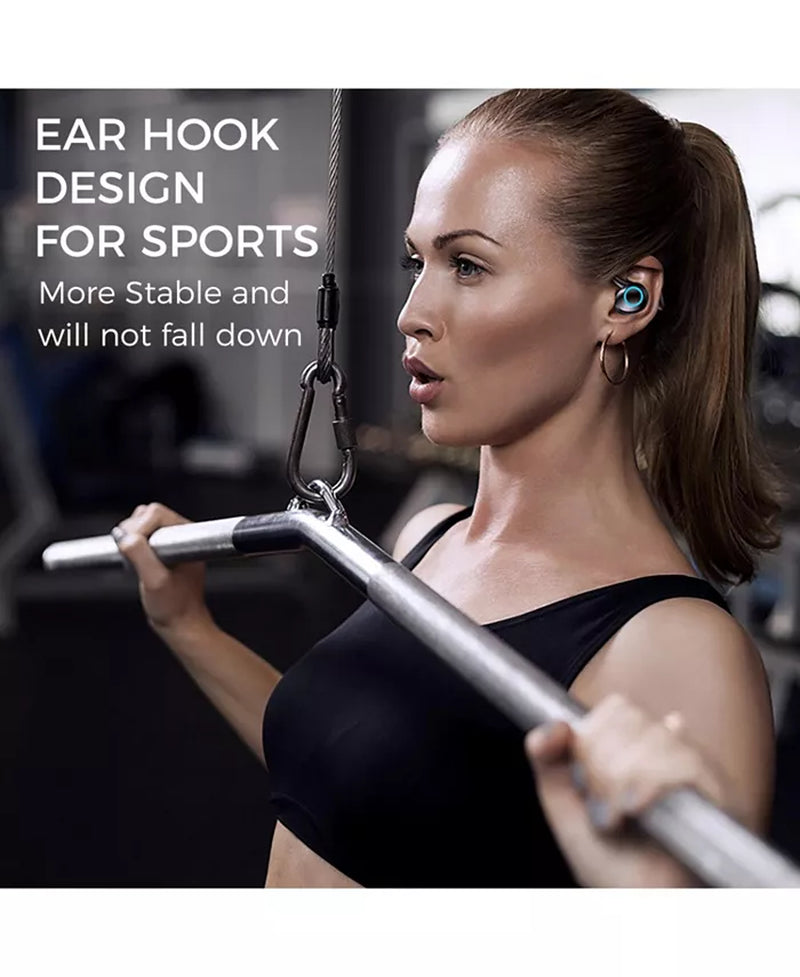 Sport Ear-Bud/Bluetooth 5.1- 28Hr Playtime, Hifi Stereo/Noise Cancel